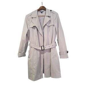 Roz & Ali Belted Trench Coat Beige Size XL